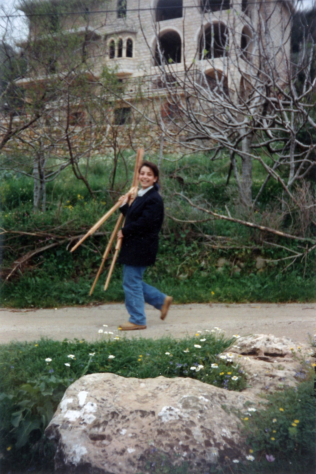 Carrying easels on a painting excursion · 4